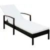 Image de vidaXL Chaise longue résine tressée - Marron