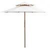 Image de vidaXL Parasol en bois - 270 cm - blanc crème