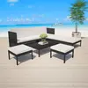 Image de vidaXL Salon de jardin 6 pcs avec coussins - Résine tressée - Noir