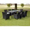 Image de vidaXL Ensemble à manger d'extérieur 9pcs Noir