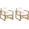 Image de vidaXL Chaises de jardin en bambou avec coussins