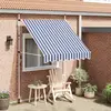 Image de vidaXL Auvent 200 cm Rayures Bleues/Blanches