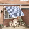 Image de vidaXL Auvent manuel rétractable - 250 cm Rayures Bleues/Blanches