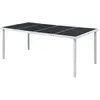 Image de vidaXL Table de jardin noir acier et verre