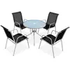Image de vidaXL Ensemble d'extérieur 5 pcs - Acier Noir