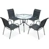 Image de VidaXL Mobilier de salle à manger d'extérieur acier noir