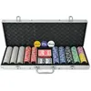 Image de vidaXL Coffret de poker - 500 jetons Laser Aluminium