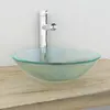 Image de vidaXL Lavabo - Verre trempé givré 42x13 cm
