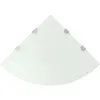 Image de vidaXL Étagère Coin Supports Chromés Verre Blanc