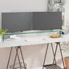 Image de vidaXL Meuble TV/pour moniteur 110x30x13 cm verre transparent