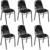 Image de VidaXL Chaises à Manger Cuir Noir (Lot de 6)