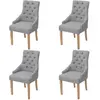 Image de vidaXL Chaises 4 pcs - Gris Clair Tissu