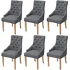 Image de Vidaxl Chaises à manger - Lot de 6 gris foncé