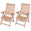 Image de vidaXL Chaises inclinables et pliantes lot de 2 - Bois de teck