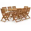 Image de vidaXL Ensemble à manger d'extérieur pliable 9pcs - Bois d'acacia