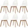 Image de VIDAXL Chaises à manger - Plastique blanc (Lot de 6)