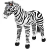 Image de vidaXL Jouet en peluche Zèbre Noir et blanc XXL