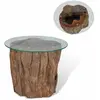 Image de VIDAXL Table basse Teck Verre - 50 x 40 cm