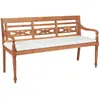 Image de vidaXL Banc Batavia - Teck massif Coussin Vert