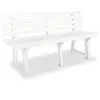 Image de vidaXL Banc de jardin 145,5 cm - Plastique Blanc