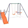 Image de vidaXL Ensemble balançoire avec toboggan et 3 sièges