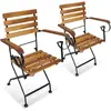 Image de vidaXL Chaises pliables Acacia Acier