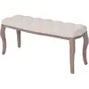 Image de VidaXL Banc Lin Bois Massif - 110 x 38 x 48 cm Blanc Crème