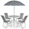 Image de VidaXL Ensemble à manger d'extérieur 6 pièces - Acier et textilène - Gris