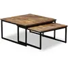 Image de vidaXL Ensemble tables basses gigognes teck récupéré