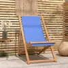 Image de vidaXL Chaise de terrasse en teck - Marron et bleu