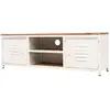 Image de vidaXL Meuble TV 120x30x40 cm blanc et marron