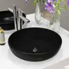 Image de vidaXL Lavabo rond - Noir