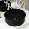 Image de vidaXL Lavabo rond noir 40x15 cm