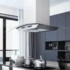 Image de vidaXL Hotte îlot avec écran tactile LCD et capteur 90 cm 756 m³/h LED