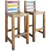 Image de VIDAXL Tabourets de bar - Bois massif Multicolore