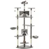 Image de vidaXL Arbre à chat 203 cm - Gris et Blanc