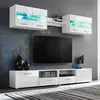 Image de vidaXL Ensemble Meuble mural TV 5 pcs lumières LED Haute Brillance