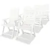 Image de vidaXL Chaises de Jardin Inclinables - Plastique Blanc