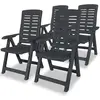 Image de vidaXL Chaises de Jardin Inclinables - Plastique Anthracite