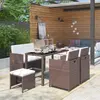 Image de vidaXL Ensemble à manger d'extérieur 6 pcs - Résine tressée