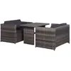 Image de vidaXL Ensemble Bistro 3 pcs - Gris Résine tressée