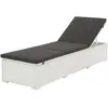 Image de vidaXL Chaise longue Résine tressée - Blanc