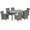 Image de vidaXL Salon de jardin 7 pcs - Gris