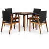 Image de VIDAXL Ensemble à manger d'extérieur 5 pcs - Résine tressée Noir marron