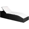 Image de vidaXL Chaise longue Résine Tressée - Noir