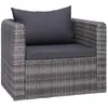 Image de VidaXL Chaise de jardin avec coussin - Gris