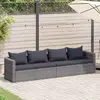 Image de vidaXL Meuble de jardin 4 pcs avec coussins - Gris