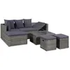 Image de vidaXL Salon de jardin 4pcs Résine tressée Gris