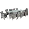 Image de vidaXL Ensemble à manger extérieur 11 pièces - Gris