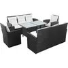 Image de vidaXL Salon de jardin 5 pcs avec coussins Noir
